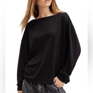 All Saints Black Oversized Rita Tee size M